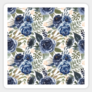 Blue peonies flowers pattern #3 Sticker